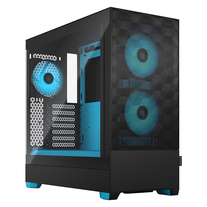 Fractal Design Pop Air RGB Tempered Glass Clear Tint Mid Tower ATX Case - Cyan Core (FD-C-POR1A-02)