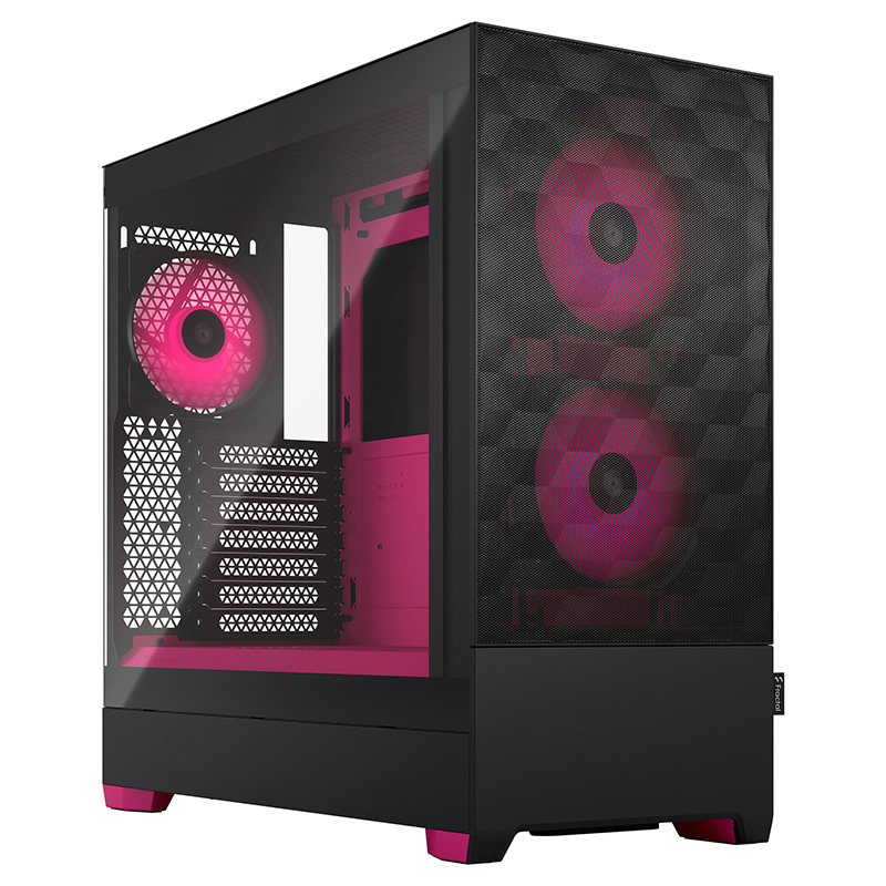 Fractal Design Pop Air RGB Tempered Glass Clear Tint Mid Tower ATX Case - Magenta Core