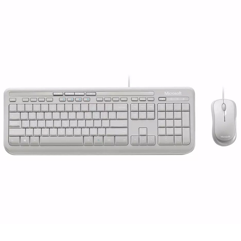 Microsoft Wired Desktop 600 White USB Keyboard Mouse Combo