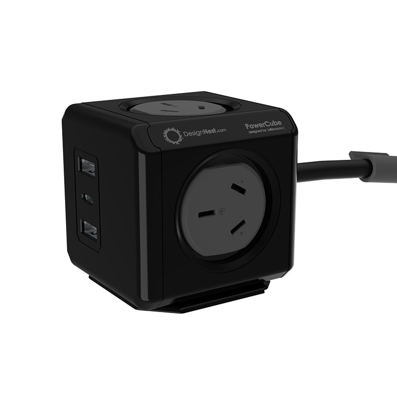 Allocacoc PowerCube Extended 4 Outlets 2 USB-A + 1 USB-C PD 20W with ...