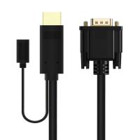 Cruxtec HTV-02-BK 2m HDMI Male to VGA Male Cable with Micro USB Female