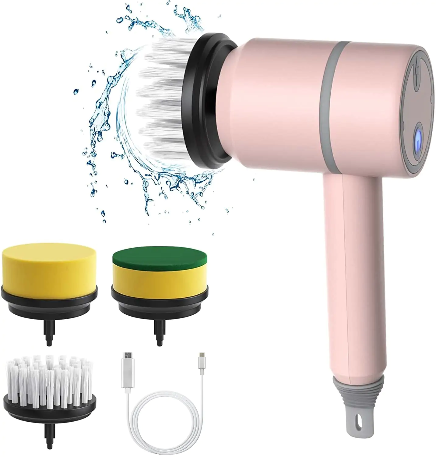Electric Spin Scrubber Rechargeable Power Scrubber Cleaning Brush with 3  Brush Heads Portable Scrubber Kit Suitable for Bathroom Kitchen 