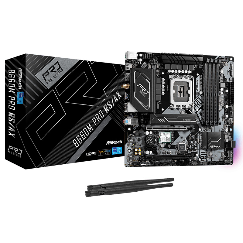 Asrock B660M Pro RS/AX LGA 1700 mATX Motherboard