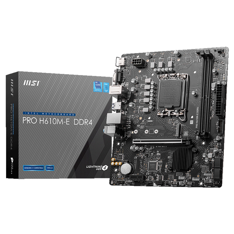 MSI Pro H610M-E LGA1700 mATX Motherboard (PRO H610M-E DDR4)