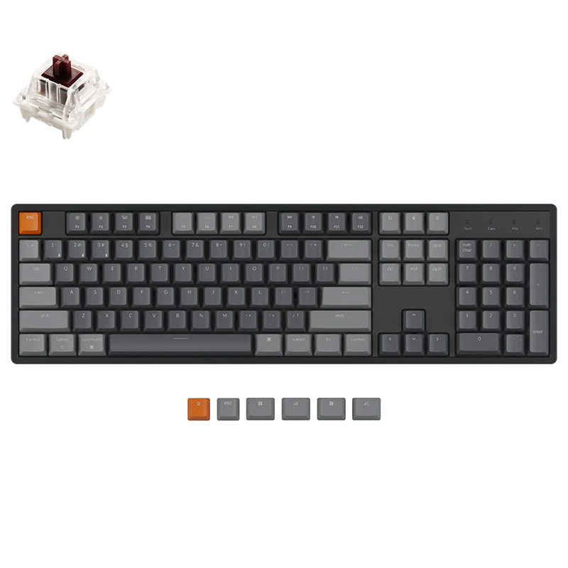 Keychron K10 RGB Aluminum Frame Wireless Full Hot-Swappable Mechanical Keyboard - Brown Switch (KBK10J3BROWN)