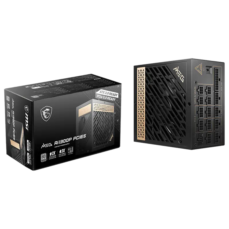 MSI 1300W MEG A1300iP ATX 3.0 PCIe 5 Ready 80+ Platinum Power