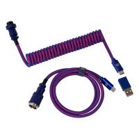 Keychron Premium Coiled Aviator Cable Purple - Straight
