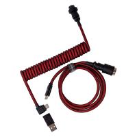 Keychron Premium Coiled Aviator Cable Red - Angled