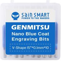 Laser-Engravers-SainSmart-Genmitsu-10Pcs-Nano-Blue-Coat-Engraving-Bits-15-Degree-0-1mm-Tip-1-8-Shank-Conical-V-Bit-4