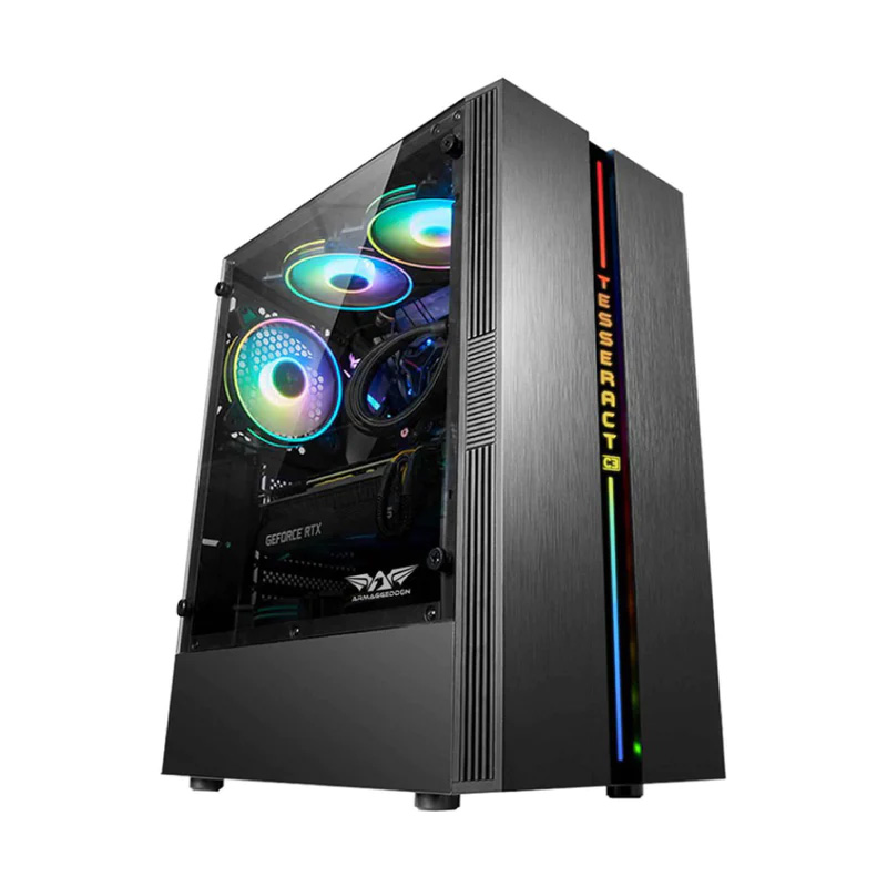 Armaggeddon TESSARAXX Core 3 RGB ATX Gaming Case - Black - OPENED BOX 74302