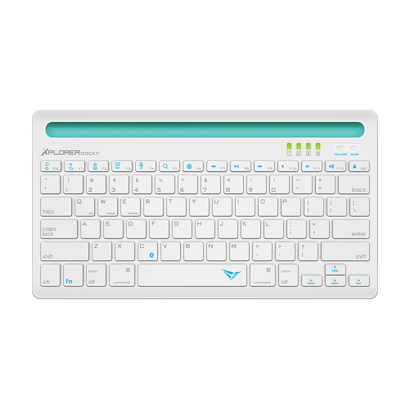 Alcatroz Xplorer Dock 1 Bluetooth Docking Keyboard - White/Turquoise