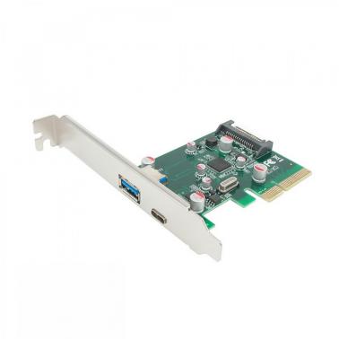 Simplecom PCI-E2.0 x4 to 2 Port USB3.1 Gen II 10Gpbs Type-C+A PCI-E ...