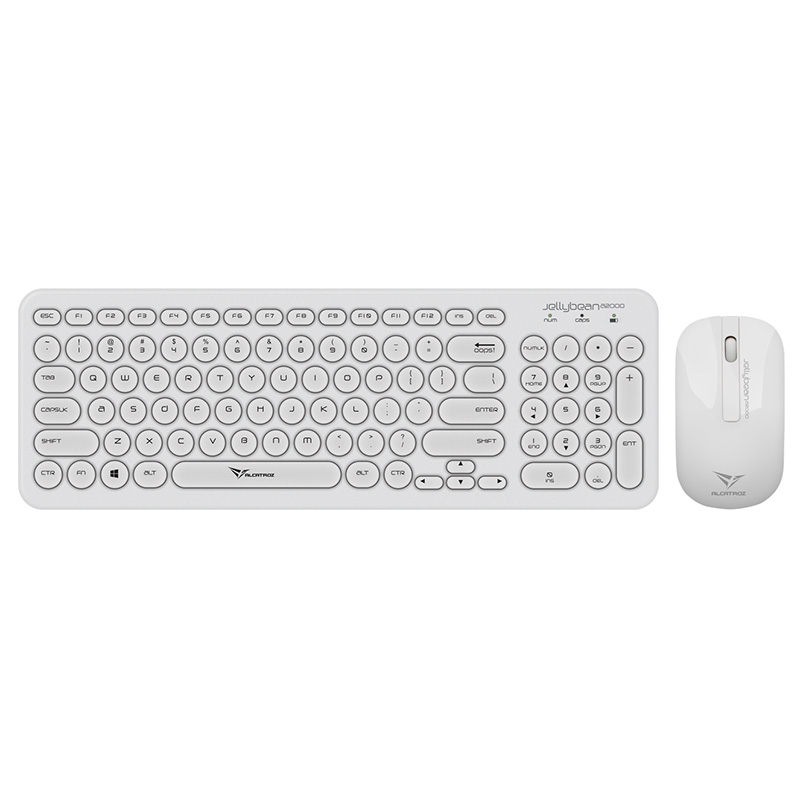 Alcatroz Jellybean A2000 Wireless Keyboard Optical Mouse - White