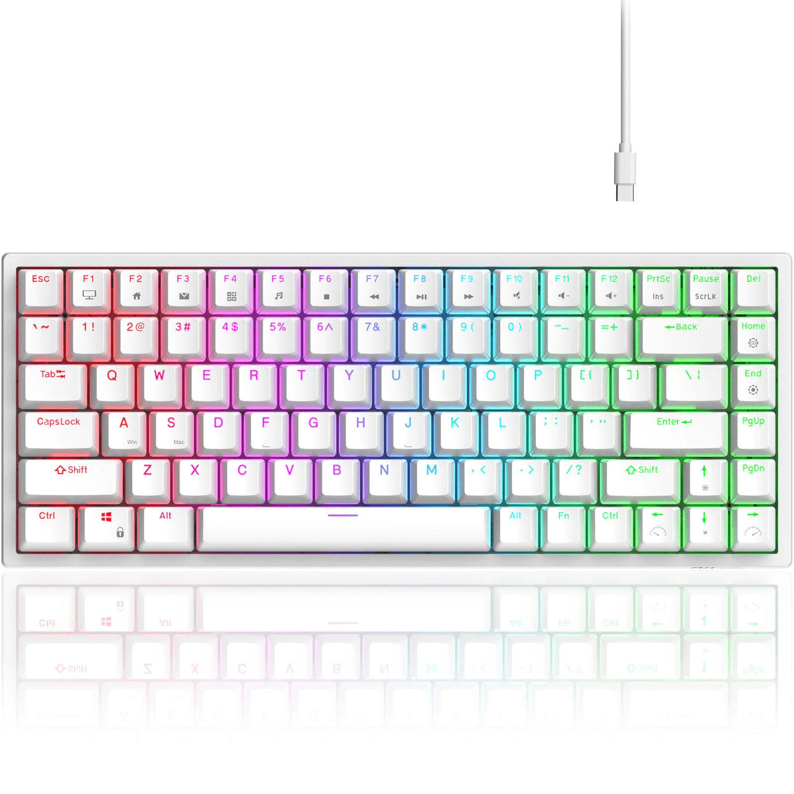 RK ROYAL KLUDGE RK84 Wired RGB 75% Hot Swappable Mechanical Keyboard, 84 Keys Tenkeyless TKL Gaming Keyboard w/ Programmable Software, RK Blue Switch