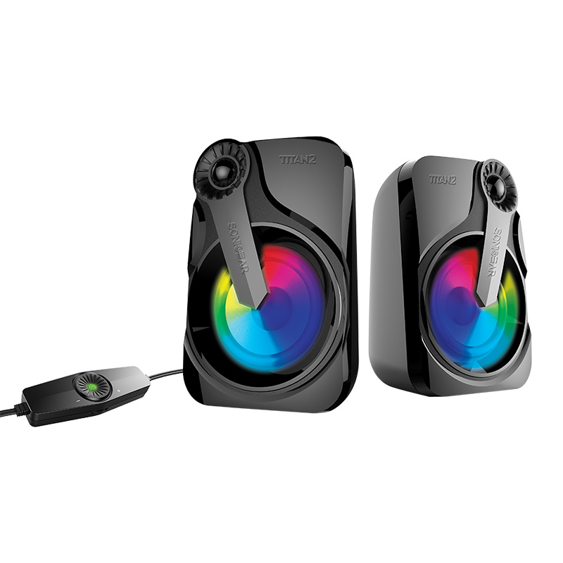 Sonicgear Titan 2 2.0 USB Speaker with Multi Color LED - Black