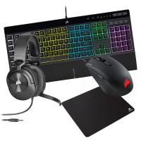 Corsair K55 PRO Keyboard + Harpoon PRO Gaming Mouse + HS55 Headset + MM100 Mouse Pad Combo (CH-9226B65-NA)