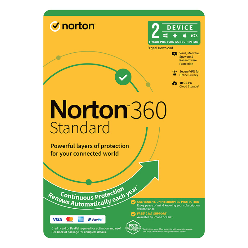 Norton 360 Standard OEM 1 Year 2 Device (PC/Mac)