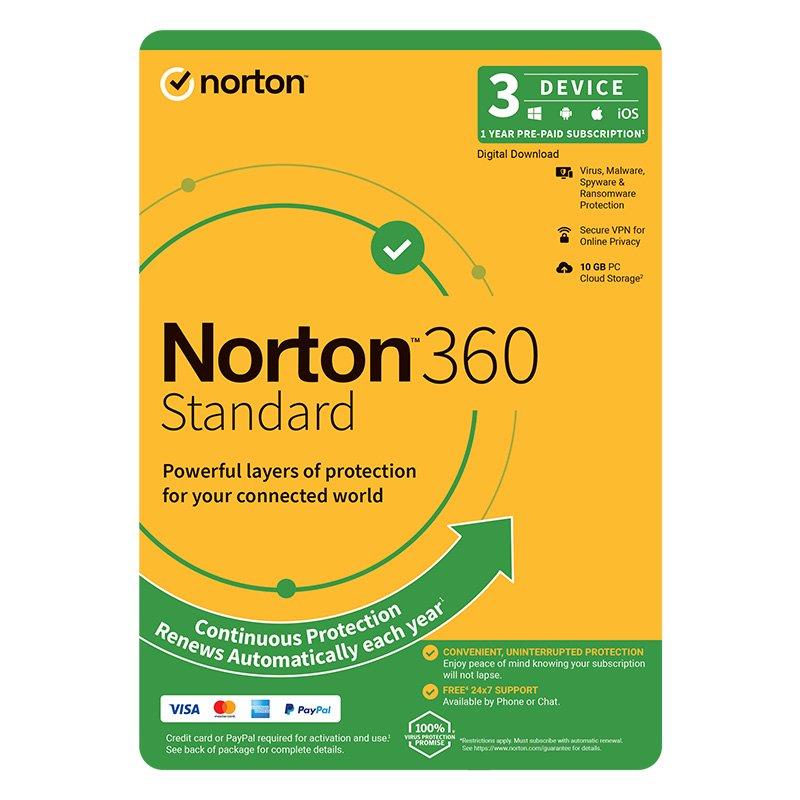 Norton 360 Standard OEM 1 Year 3 Device (PC/Mac)