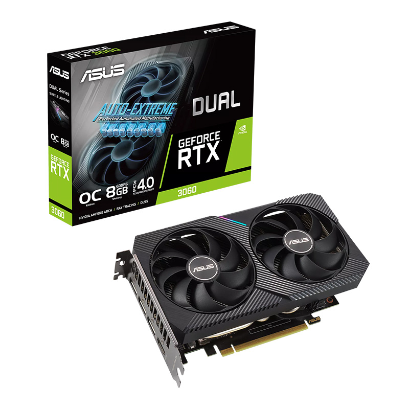 Asus GeForce RTX 3060 Dual OC 8G Graphics Card - REFURBISHED 75711 (DUAL-RTX3060-O8G-75711)