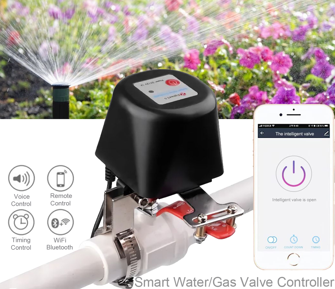 Smart Valve Controller Smart Water Gas Valve App WiFi Remote Control Time Switch Voice Control Automatic Valve Control for Kitchen Garden Farm