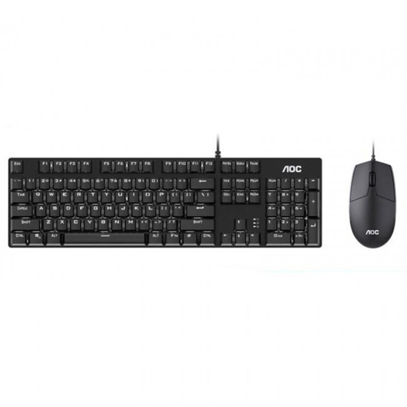 AOC GK410T Office Blue Switch Mechanical Keyboard + MS100 Mouse Combo