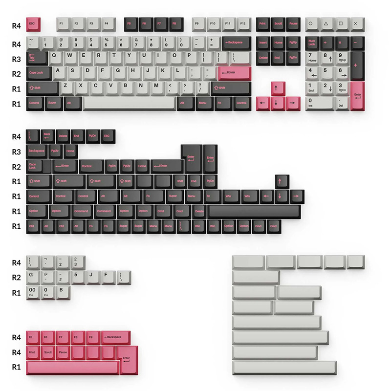 Keychron Cherry Profile Double-Shot PBT Full Set Keycaps - Dolch Pink (ACCKCKCPBT15)