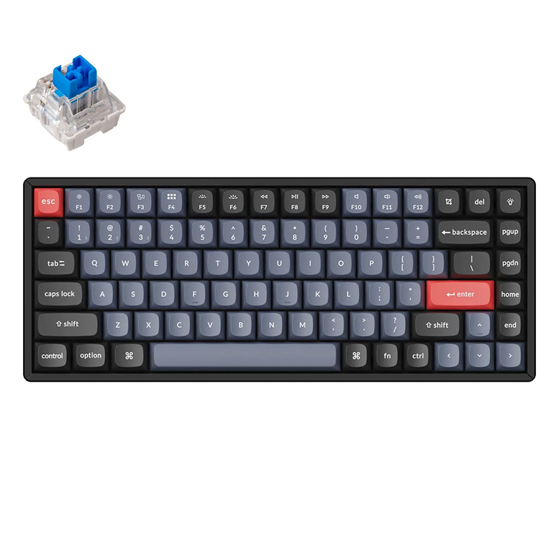 Keychron K2 Pro 75% QMK/VIA RGB Wireless Aluminium Frame Mechanical Keyboard - Blue Switch (KBKCK2PJ2BLUE)