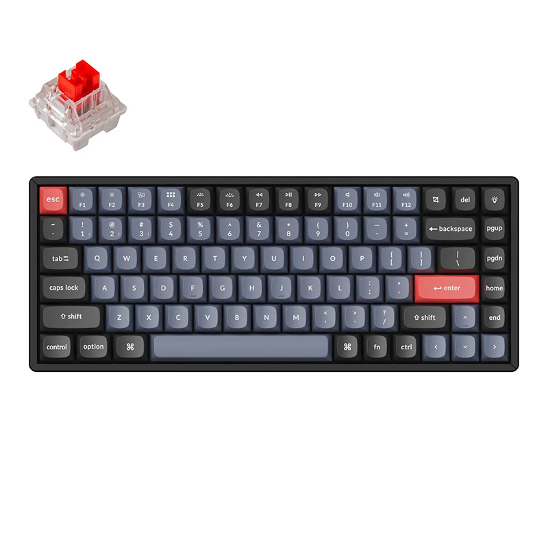 Keychron K2 Pro 75% QMK/VIA RGB Wireless Aluminium Frame Mechanical Keyboard - Red Switch (KBKCK2PJ1RED)