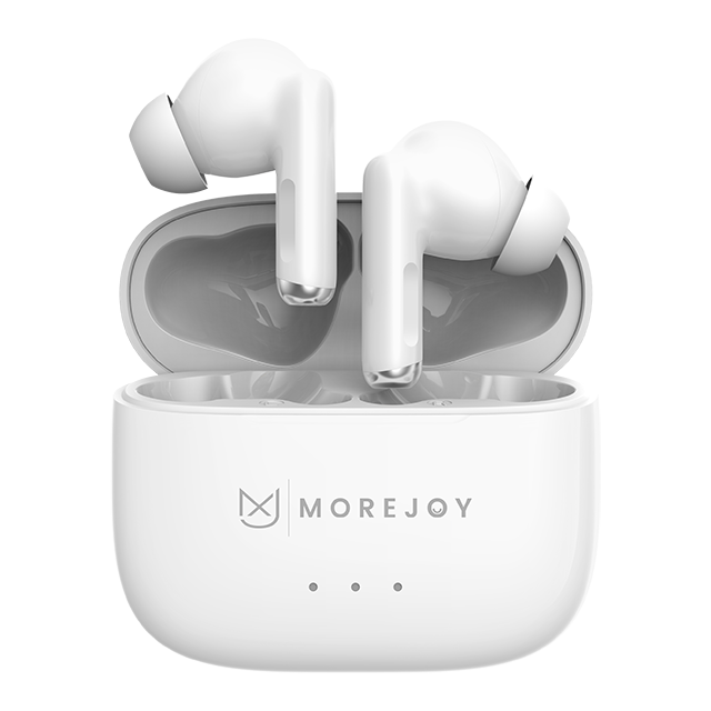 MoreJoy MJ141 White Jouirbuds Pro Hybrid ANC Wireless Earbuds Active Noise Cancelling Headphones Bluetooth 5.2 Stereo in Ear Earphones
