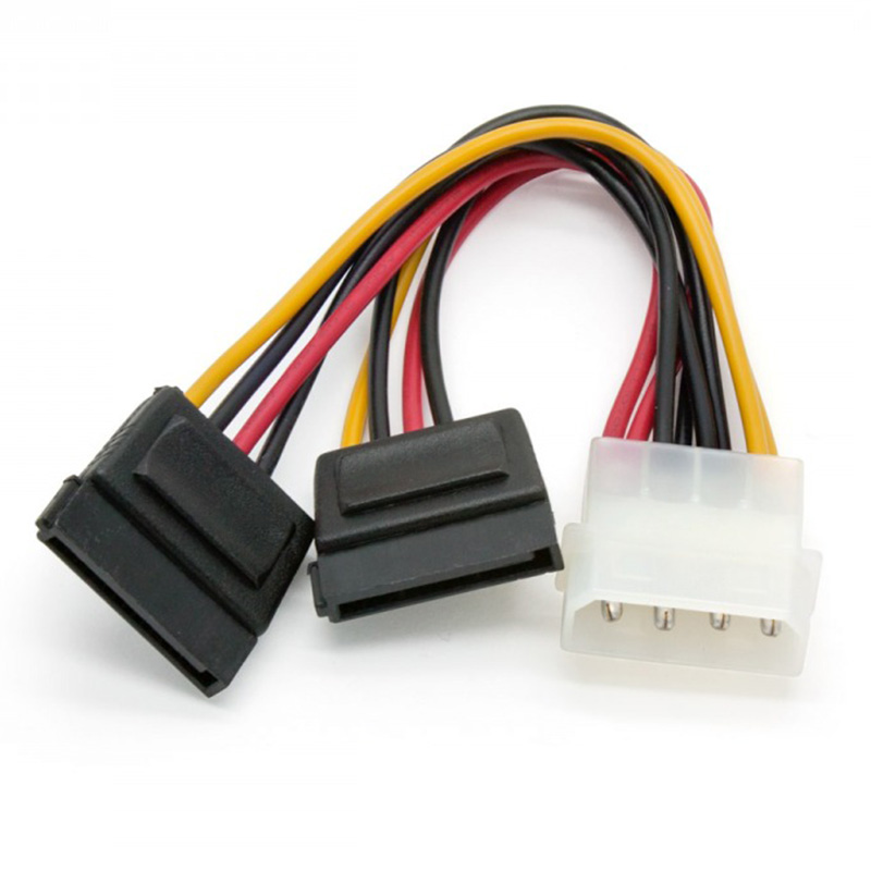 Generic 4 Pin Power to 2x SATA Power Splitter Cable