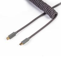 Keychron Custom Coiled Aviator USB-C Cable with USB-A Adapter - Grey (CABKCGREY)