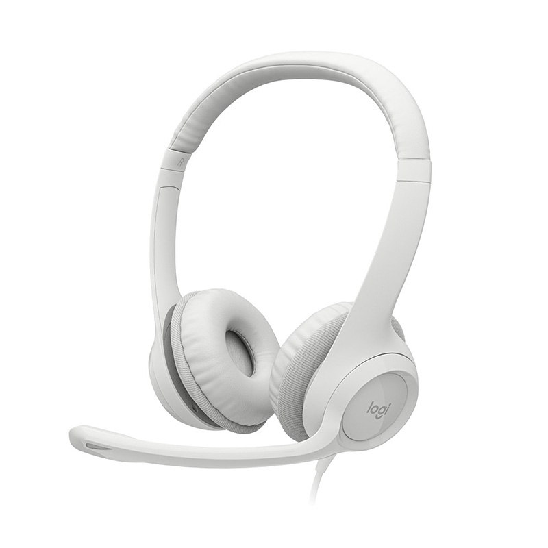 Logitech H390 USB Headset - Off White (981-001287)