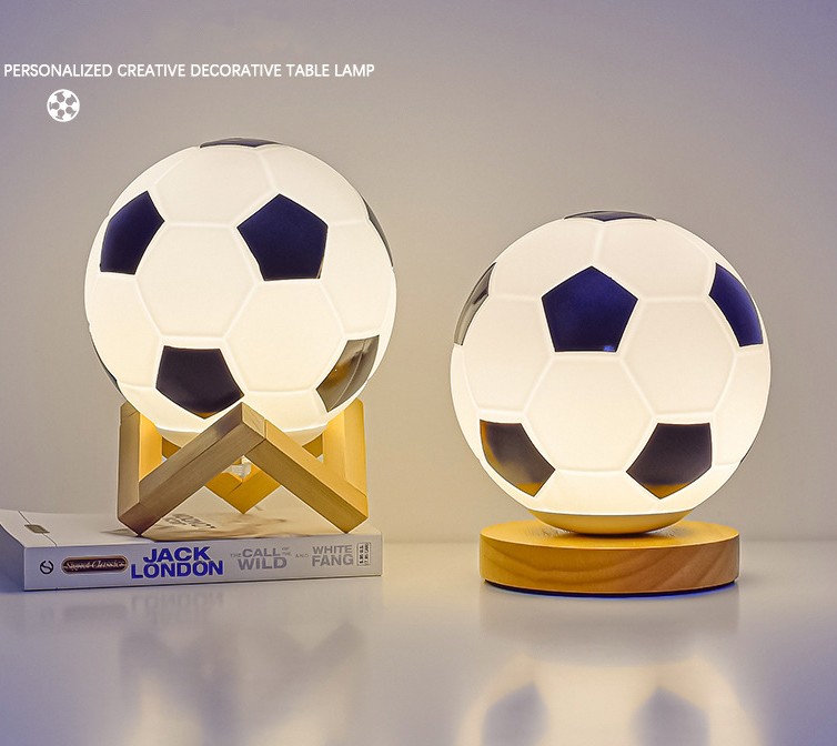 3D LED Night Light Soccer Lamps Dimmable 16 kinds of Light colors & changing effects Football Night Light 3D Table Lamp LED Light for Soccer fans