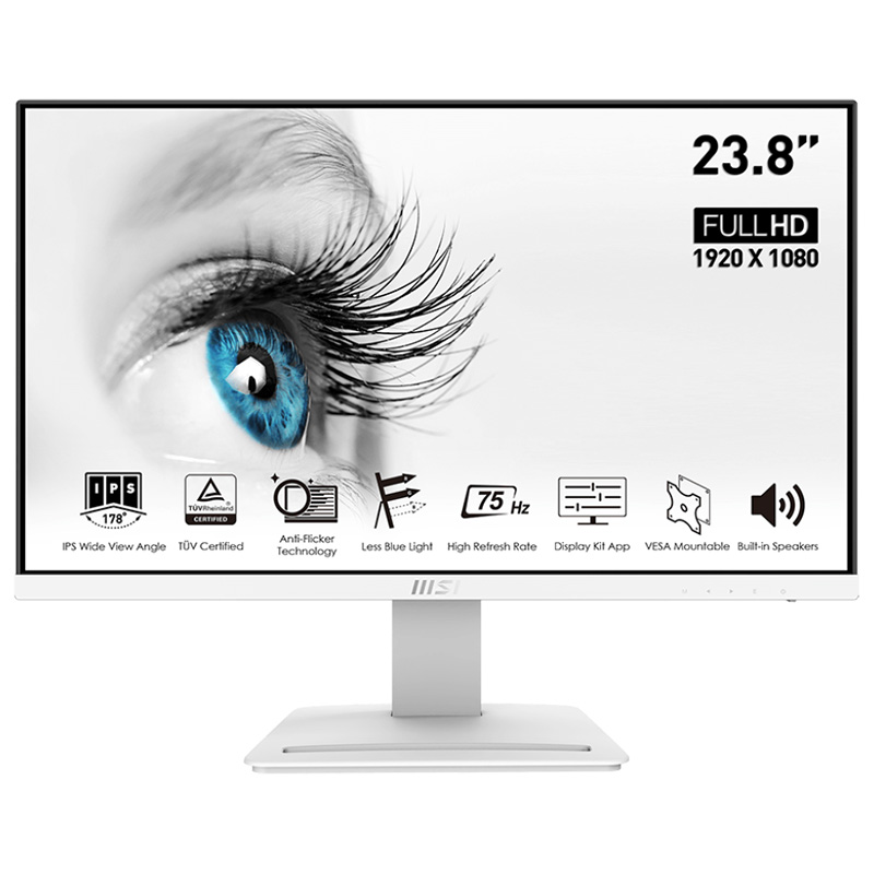MSI 24in FHD IPS Business Monitor (PRO MP243W) - White