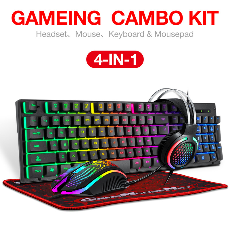 Thunderwolf Four-In-One Gaming Combo (Keyboard, Mouse, Mousepad and Headset)