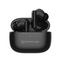 MoreJoy MJ111 Bluetooth headphones, wireless earbuds CSC 3.0 Self Learning ENC noise isolation crystal clear sound profile,22 hour battery IPX4 Black