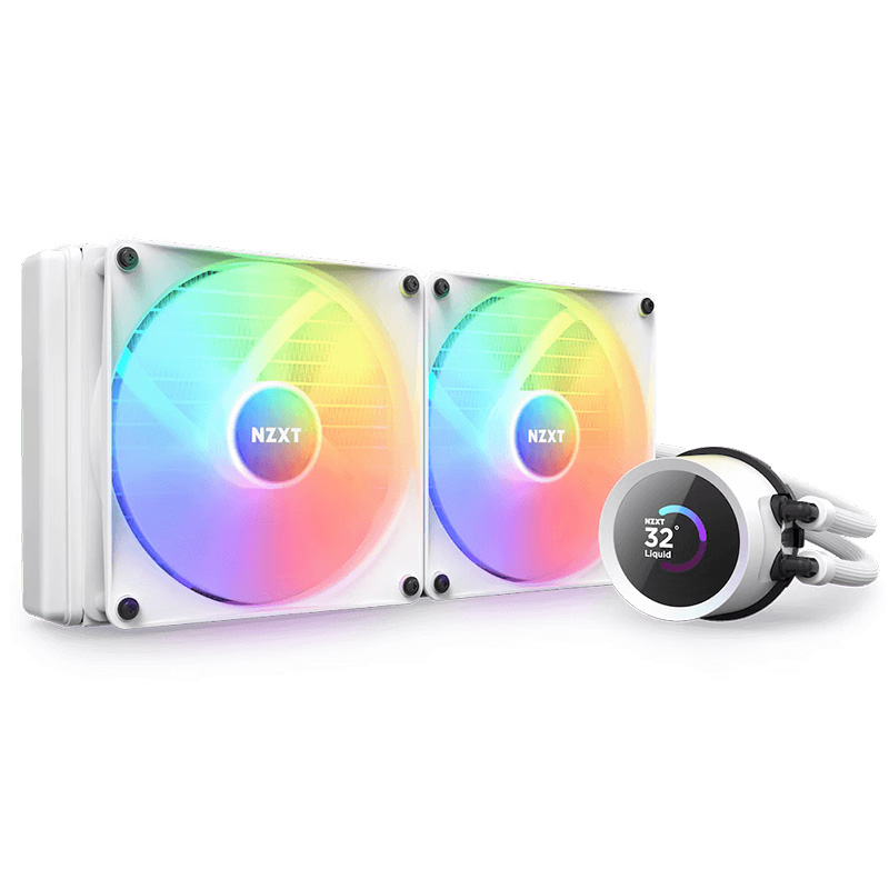 NZXT Kraken 280 RGB 280mm AIO Liquid Cooler with LCD Display - White