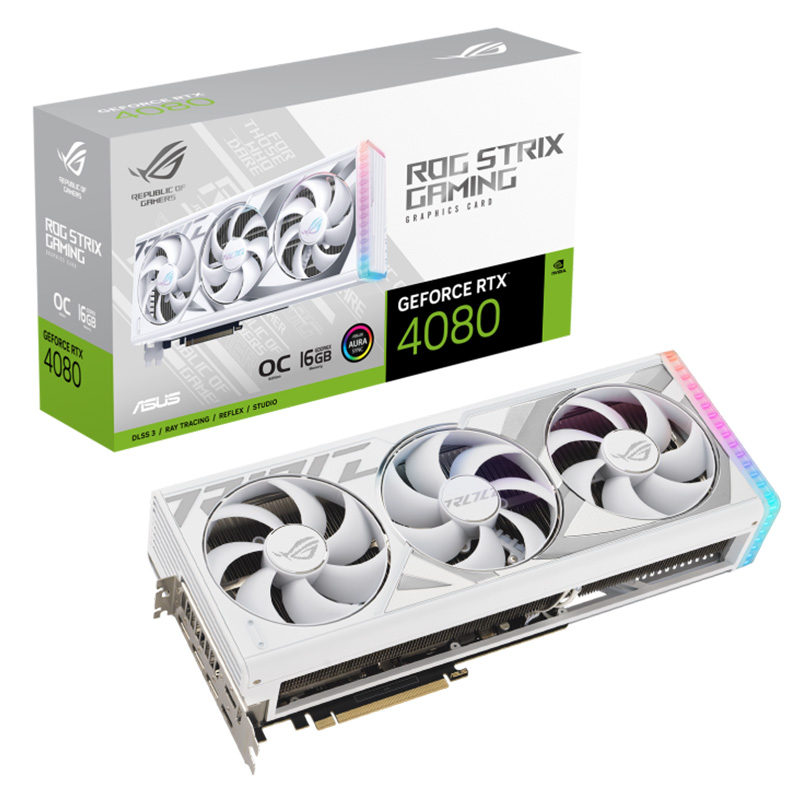 Asus GeForce ROG Strix RTX 4080 O16G Graphics Card - White (ROG-STRIX-RTX4080-O16G-WHITE)