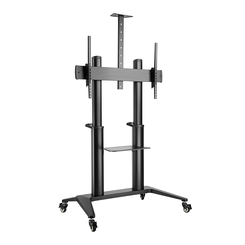 Brateck Ultra-Modern Large Screen Aluminum TV Cart for up to 140kg 70in to 120in Monitors - OPENED BOX 73098