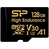 Silicon Power 128GB High Endurance 4K MicroSDXC with Adapter for 4K Videos, Car Dash Cam