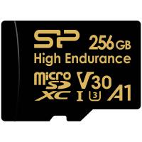 Silicon Power 256GB High Endurance 4K MicroSDXC with Adapter for 4K Videos, Car Dash Cam