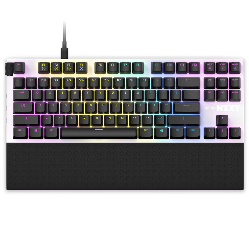 NZXT Function Tenkeyless RGB White Mechanical Keyboard - Gateron Red Switch
