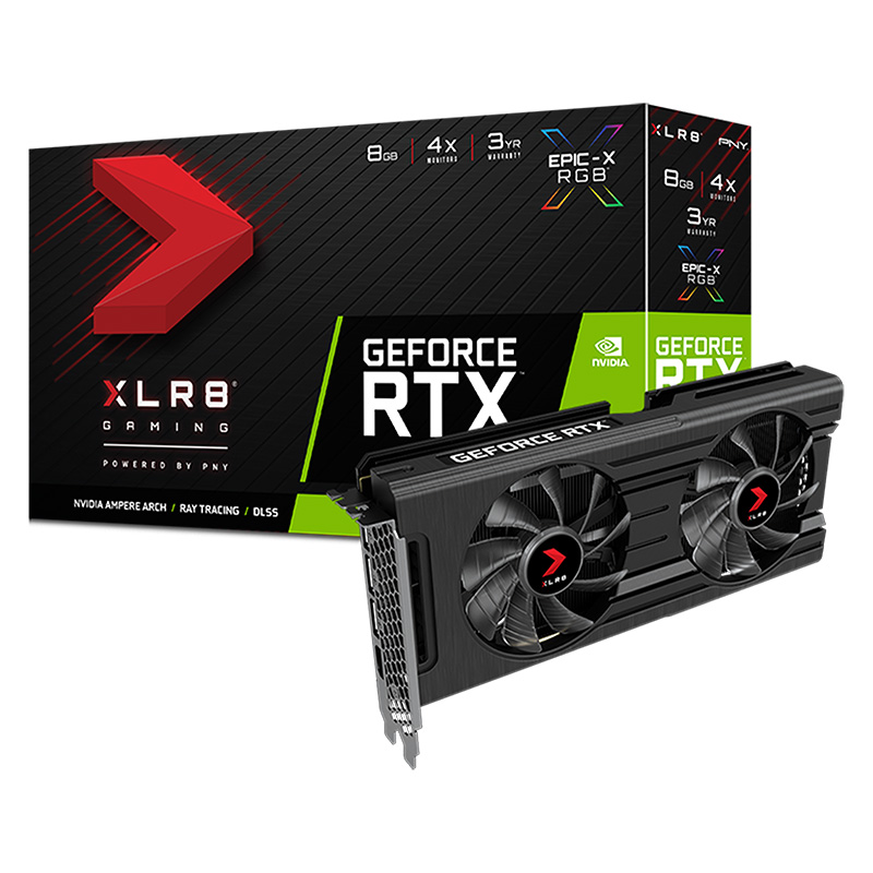 PNY GeForce RTX 3050 8GB XLR8 Revel Epic-X RGB Dual Graphics Card