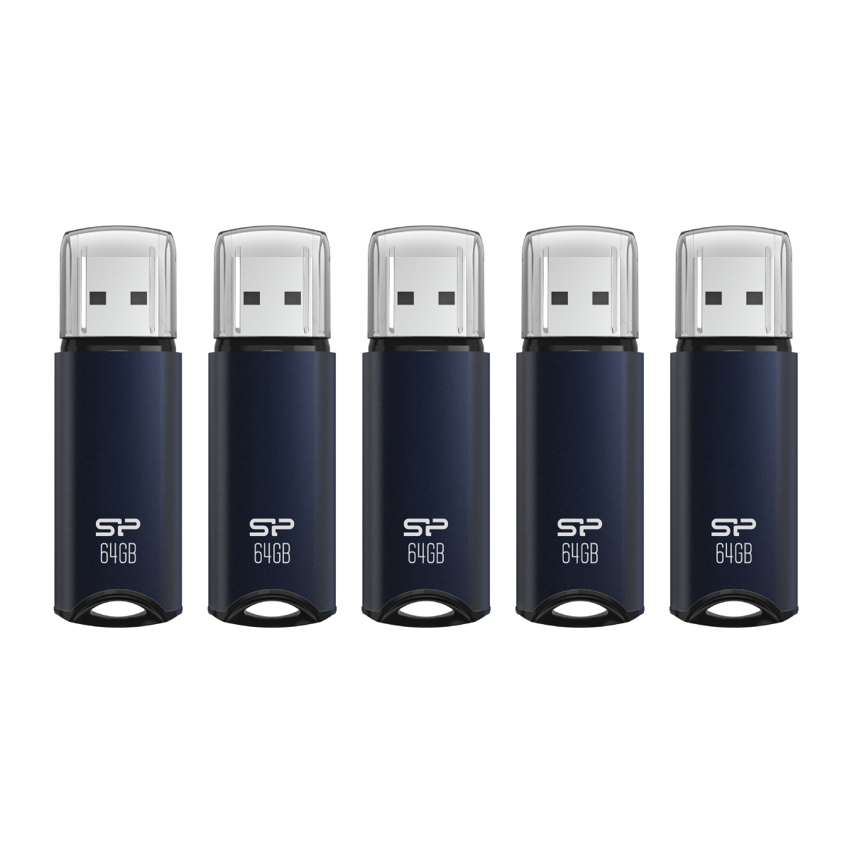 Silicon Power 64GB Marvel M02 USB 3.0 Flash Drive - Navy Blue (5-Pack)