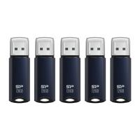Silicon Power 128GB Marvel M02 USB 3.0 Flash Drive - Navy Blue (5-Pack)