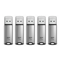 Silicon Power 32GB Marvel M02 USB 3.0 Flash Drive - Silver (5-Pack)