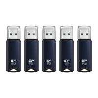 Silicon Power 64GB Marvel M02 USB 3.0 Flash Drive - Navy Blue (5-Pack)