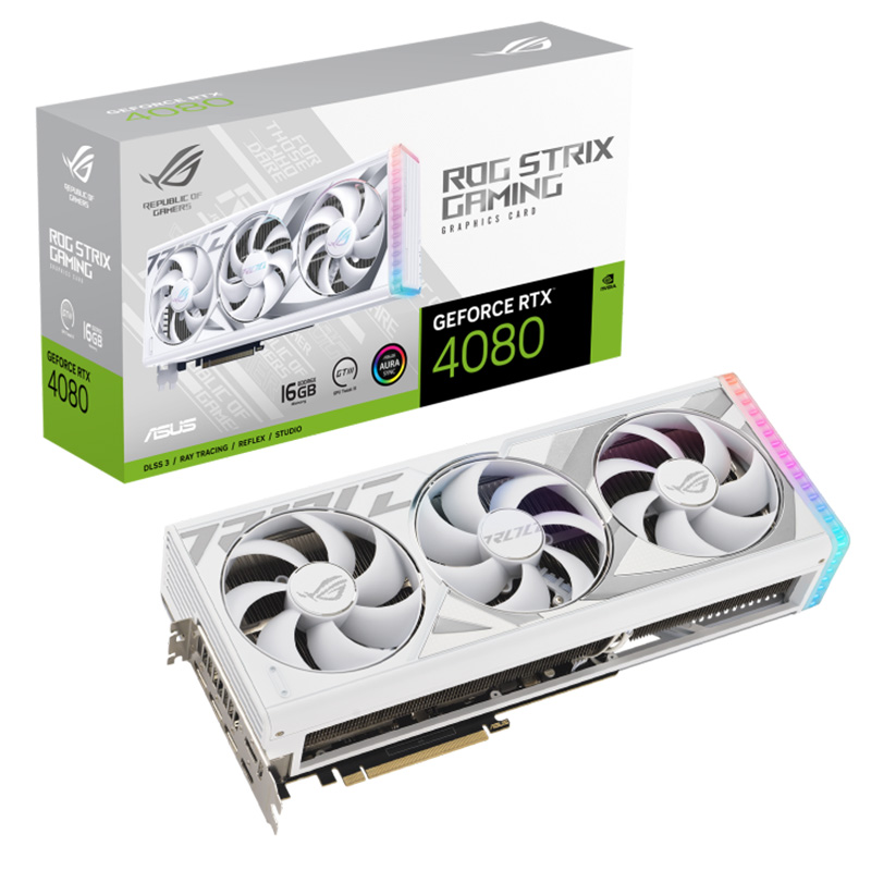 Asus ROG Strix GeForce RTX 4080 16G GDDR6X Graphics Card - White (ROG-STRIX-RTX4080-16G-WHITE)
