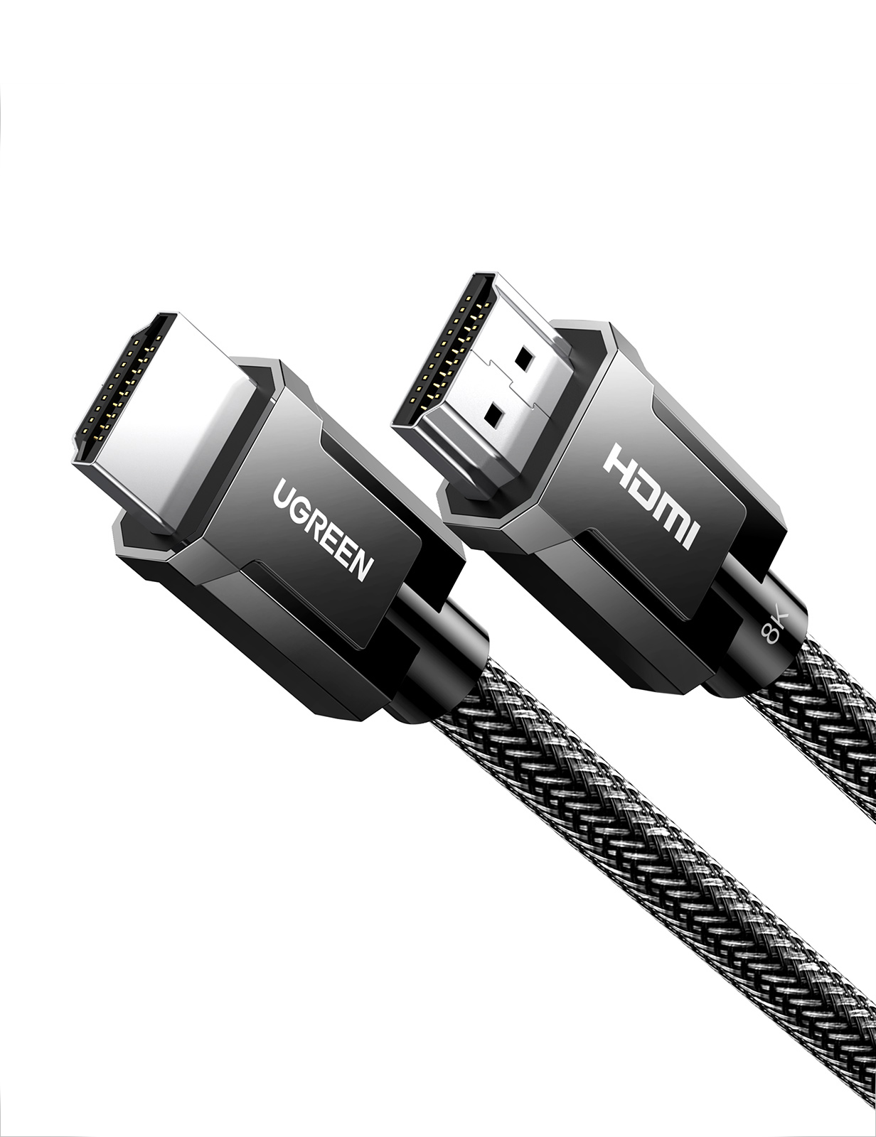UGREEN HDMI M/M Round Cable Zinc Alloy Shell Braided 1m (Gray)