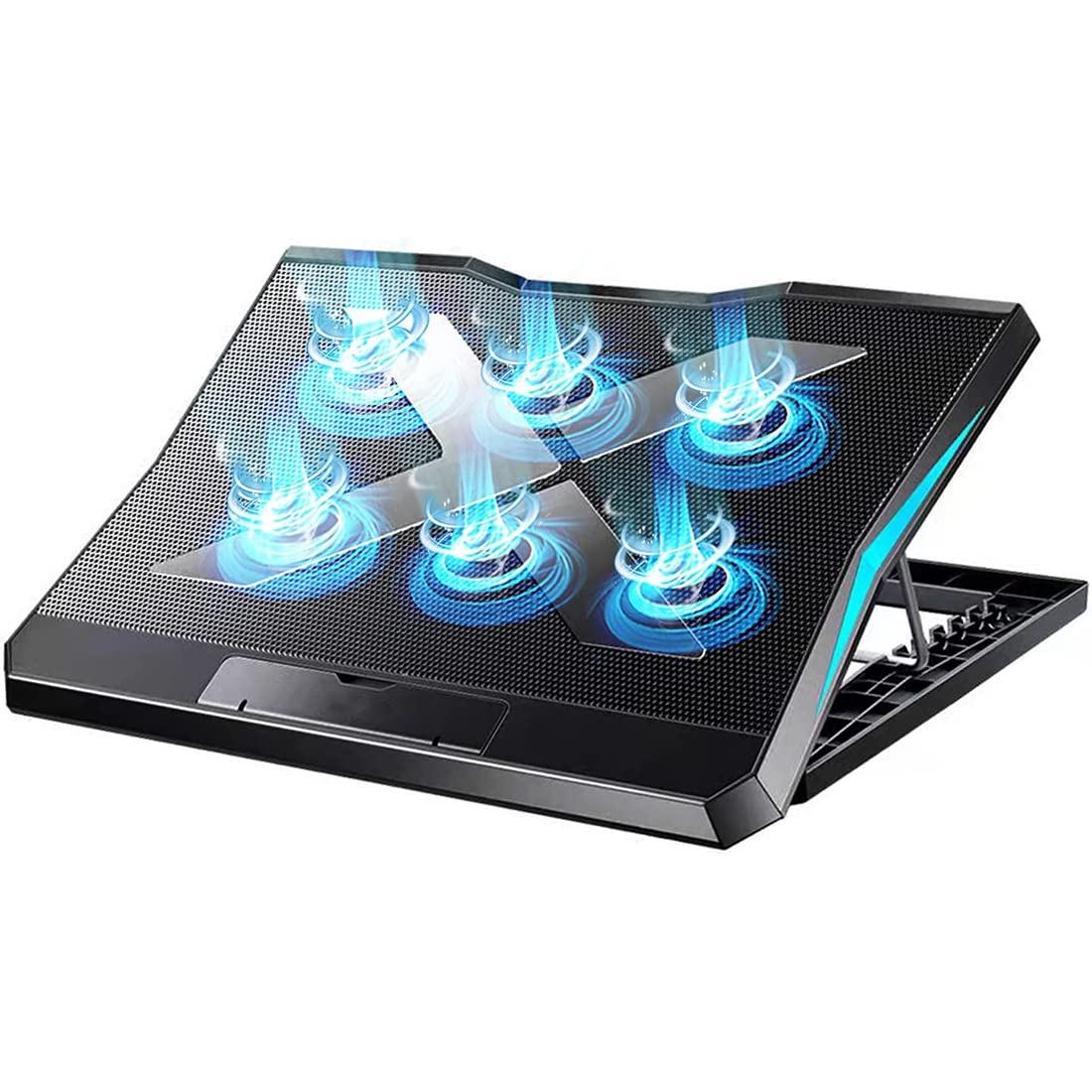 Laptop Cooling Pad Gaming Laptop Stand Cooler Pad with 6 Adjustable Wind Speed Notebook Riser with 6 Height 2 USB Port for 11-17.3 Inch Laptop